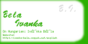 bela ivanka business card